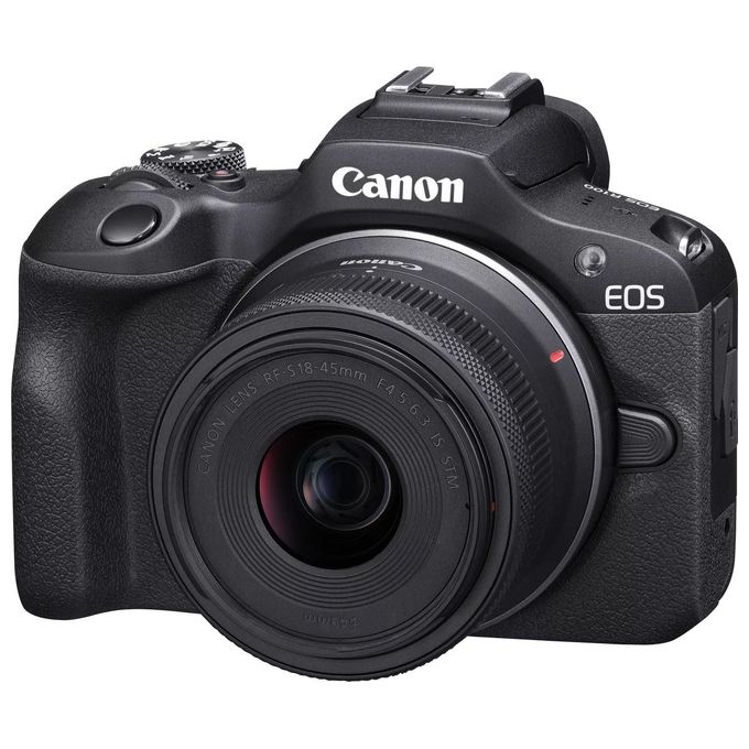 Canon EOS R100 6052C023 Fotocamera Mirrorless Kit Doppio Obiettivo RF-S 18-45mm RF-S 55-210mm 24.1 MP 4K Wi-Fi Bluetooth colore Nero