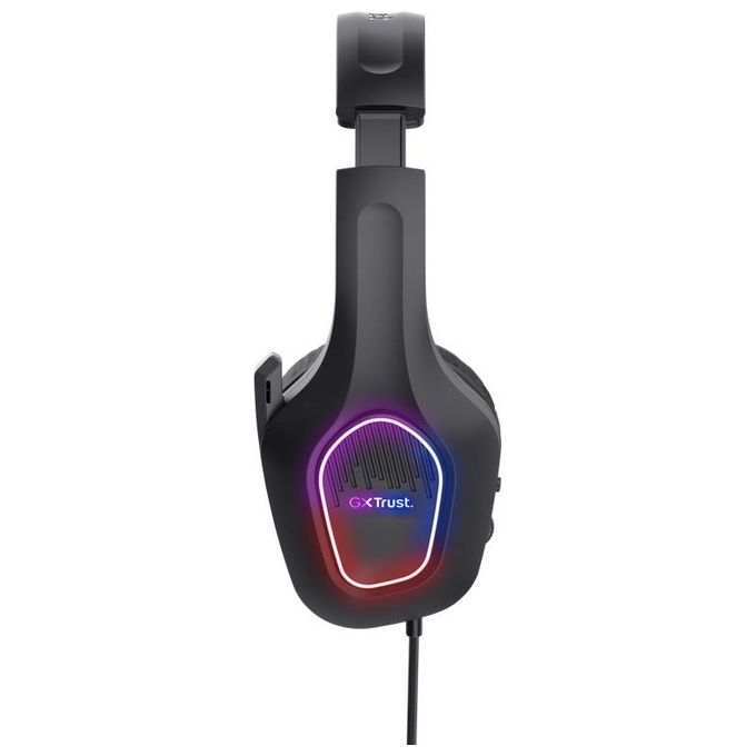Trust GXT416 Zirox Cuffie Gaming Cablate Jack 3,5mm con USB per LED Driver 50mm Microfono Retrattile Controllo Volume On-Ear colore Nero