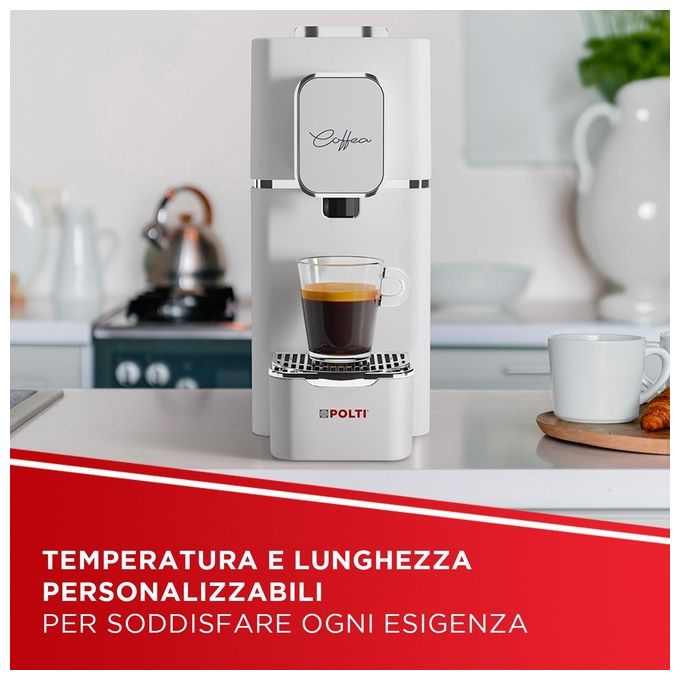 Polti PCEU0127 Coffea S15W Macchina da caffe' a Cialde E.S.E. 0,85 L 19 bar 1400 W 54 Cialde incluse colore Bianco