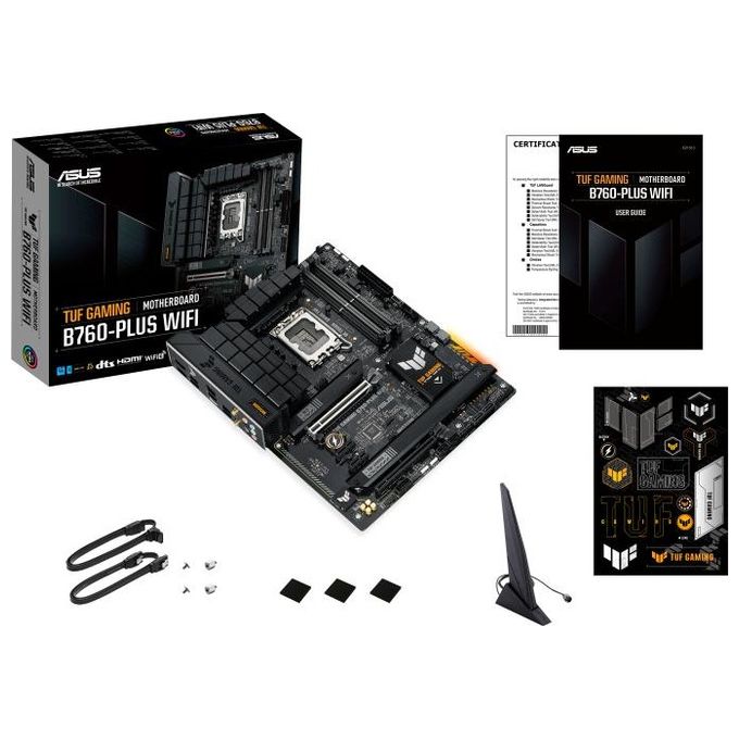 Asus TUF GAMING B760-PLUS WIFI Scheda Madre ATX Intel B760 LGA 1700 DDR5 192GB PCIe 5.0 3x M.2 WiFi 6E USB 3.2 Gen 2 Type-C colore Nero