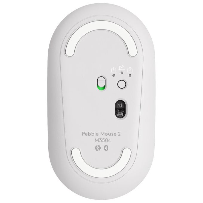 Logitech Pebble 2 M350s Mouse Ambidestro RF senza Fili  Bluetooth Ottico 4000 DPI Offwhite