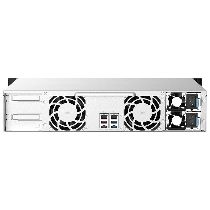 QNAP TS-1273AU-RP-8G TS-1273AU-RP-8G NAS Rack 2U Ryzen V1500B 8 GB DDR4 12 Bay 2.5GbE colore Nero Grigio Alluminio
