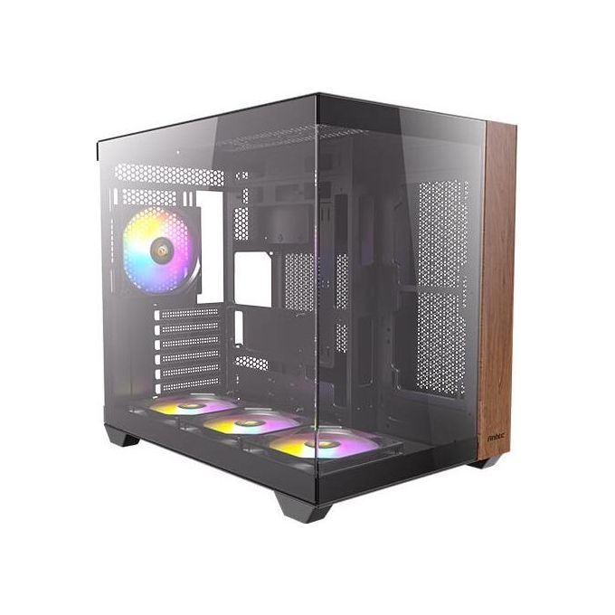 Antec 0-761345-10137-0 CX800 Wood Mid Tower Gaming Case con Vetro Temperato 270° e Ventole ARGB Preinstallate colore Nero