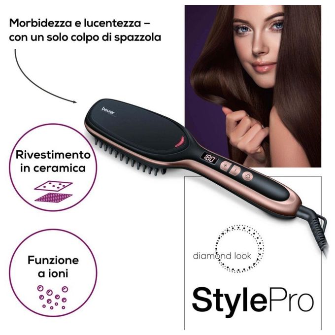 Beurer HS 60 Spazzola Lisciante con Rivestimento in Ceramica e Tecnologia agli Ioni Integrata