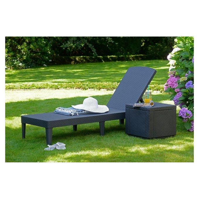 Keter Jaipur Lettino da Giardino Pieghevole Schienale Regolabile 4 Posizioni Effetto Polirattan 187x58x29 cm colore Cappuccino
