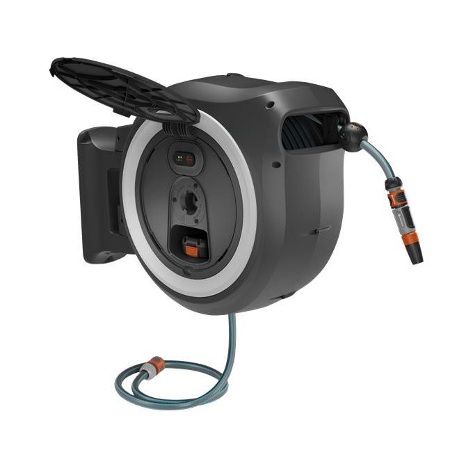 Gardena Avvolgitubo a Parete Bateria Powerroll Xl 18v Bianco 35mt
