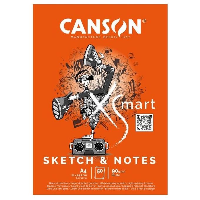 Canson Confezione 5 Carta Bianca 50 Fogli 90G-M2