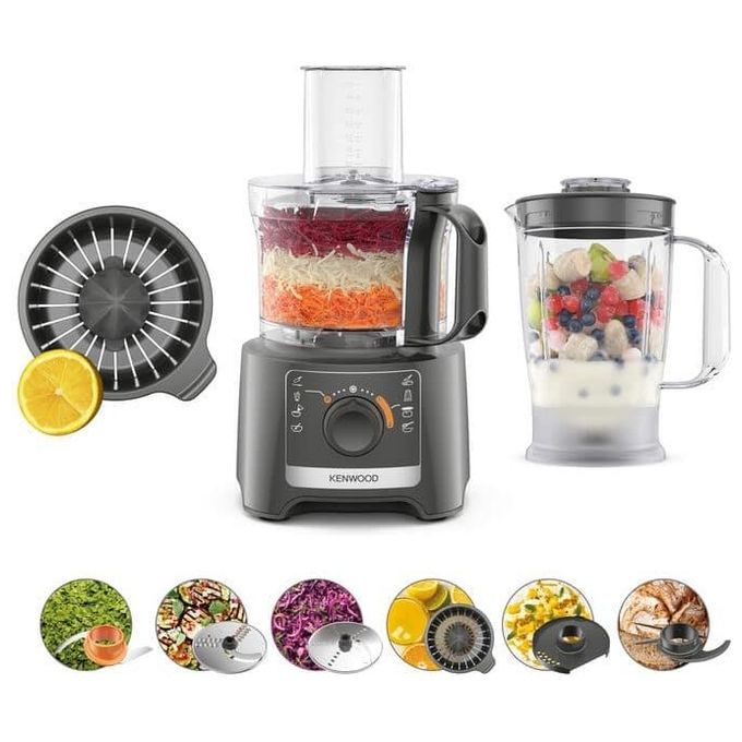 Kenwood FDP31.360GY MultiPro Compact Robot da Cucina 800 W ciotola 2,1 L frullatore 1,2 L colore Grigio