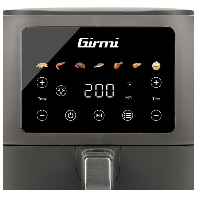 Girmi FG92 Ecofrit Deep Friggitrice ad aria 8 L 1700 W 7 programmi Display digitale colore Grigio