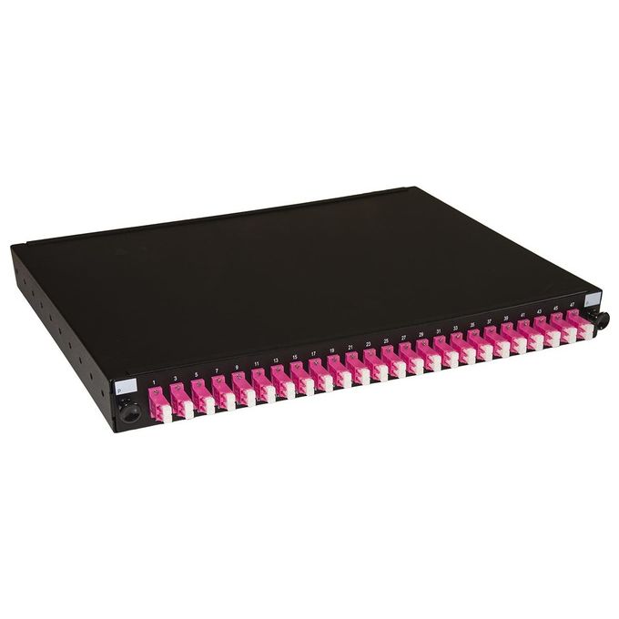 Link Pannello Fibra Ottica 19'' con 24 Adattatori LC Duplex Om4 Profondita' 250mm Nero