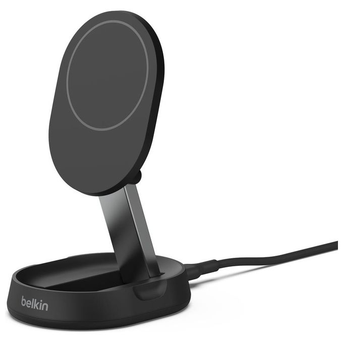 Belkin WIA008BTBK Supporto di Ricarica Wireless Qi2 15W Convertibile con Cavo USB-C 1,5 m colore Nero
