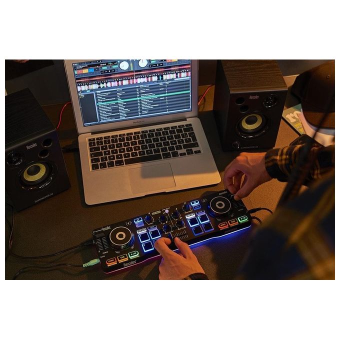 Hercules DJ STARTERKIT KIT_ Completo Lite per Pc-Mac Nero-Bianco