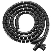 Equip 650868 Organizer per Cavi Scrivania Guaina Intrecciata per Cavi Nero 2.5mt