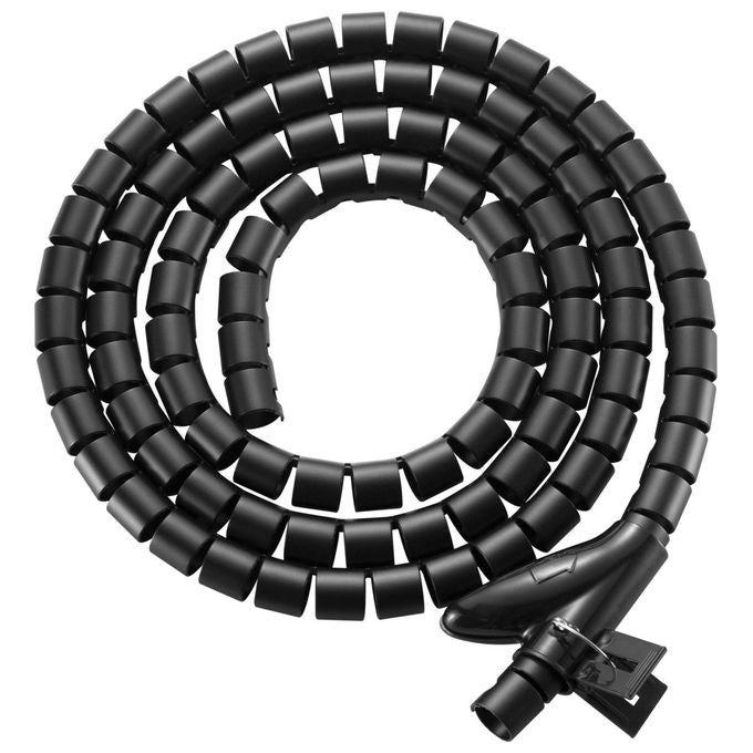 Equip 650868 Organizer per Cavi Scrivania Guaina Intrecciata per Cavi Nero 2.5mt