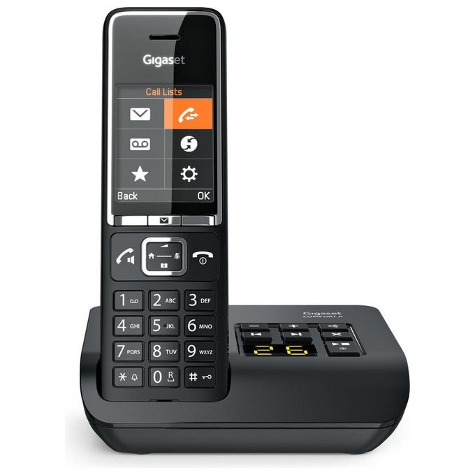 Gigaset S30852-H3021-K104 Comfort 550A Telefono Cordless DECT Segreteria 30min Vivavoce Display TFT 2.2'' Rubrica 200 colore Nero