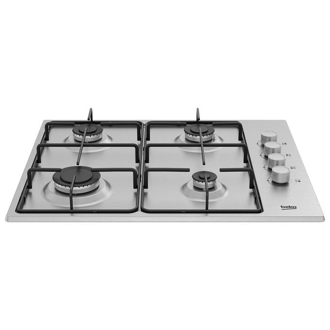 Beko HIGG641C3SX b100 Piano cottura Gas 60 cm 4 Fuochi Griglie Smaltate Accensione Elettronica colore Inox