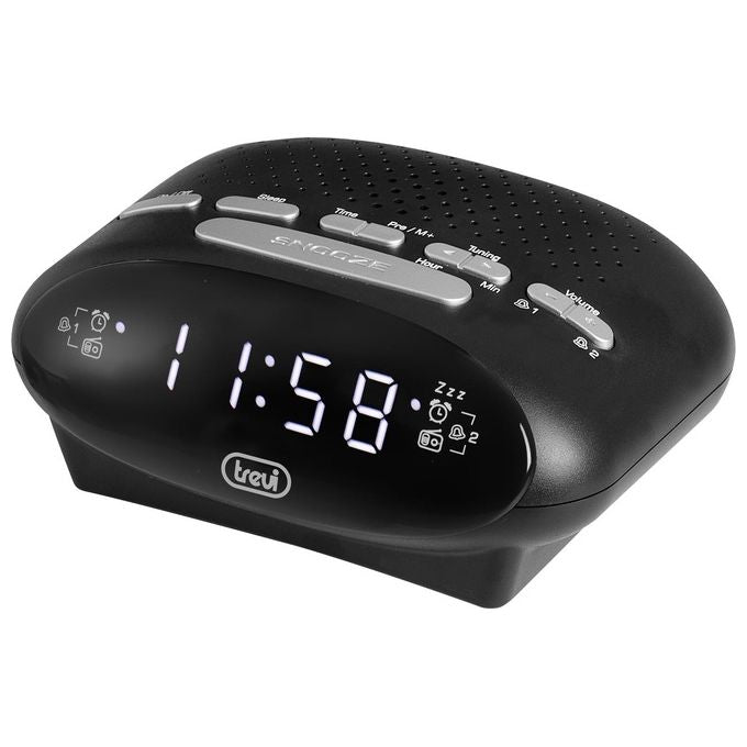 Trevi RC821D Radiosveglia Digitale FM Display LED Snooze Sleep 10 canali memorizzabili colore Nero