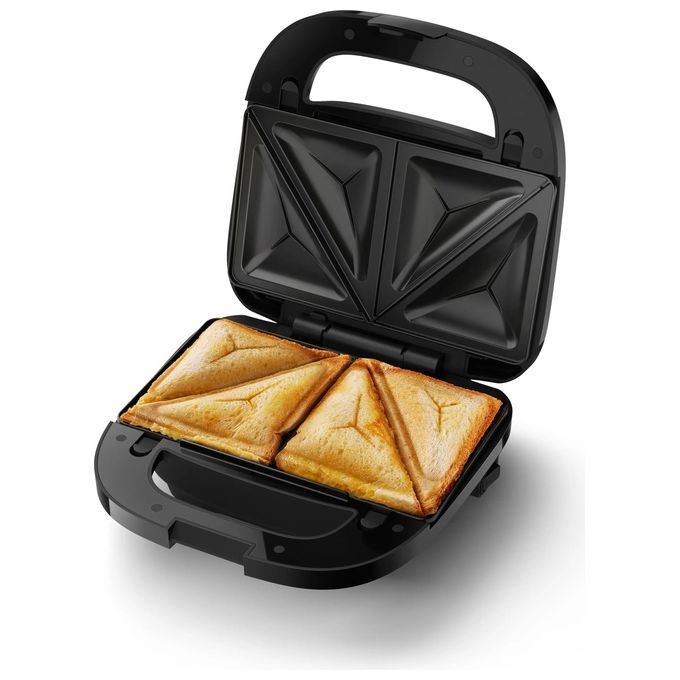 Philips HD2350-80 Serie 5000 Tostiera per Panini Sandwich e Waffle 3 Piastre Antiaderenti Removibili 750W colore Nero