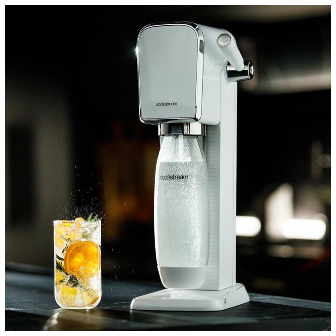 SodaStream 1013511410 ART Gasatore d'Acqua Starter Kit Bottiglia 1 L Ricarica CO2 60 L Snap-lock colore Bianco