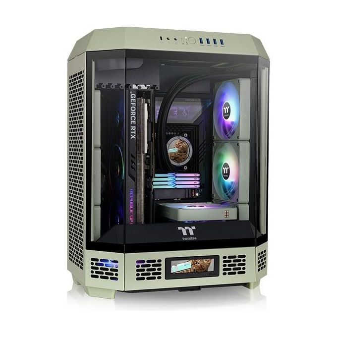 Thermaltake CA-1Z1-00MEWN-00 The Tower 600 Case PC Midi Tower ATX Micro ATX Mini ITX Vetro Temperato USB 3.2 Gen 1 Type A 4 Porte USB 3.2 Gen 2 Type C 1 Porta colore Verde chiaro