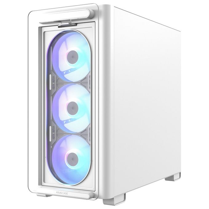ASUS 90DC00K3-B19010 A23 PLUS TG Case per PC Micro Tower con Pannello in Vetro Temperato e Illuminazione ARGB colore Bianco