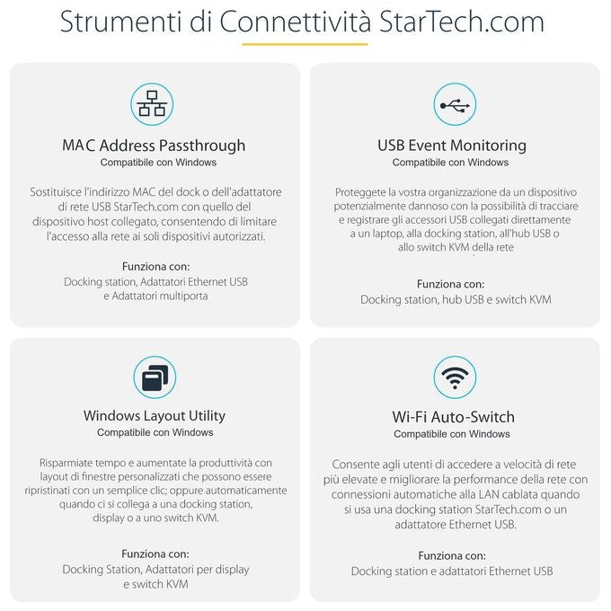 StarTech 115B-USBC-MULTIPORT Hub USB-C 8in1 HDMI 4K 60Hz 3x USB-A 5Gbps GbE SD MicroSD PD 100W cavo 30cm colore Grigio