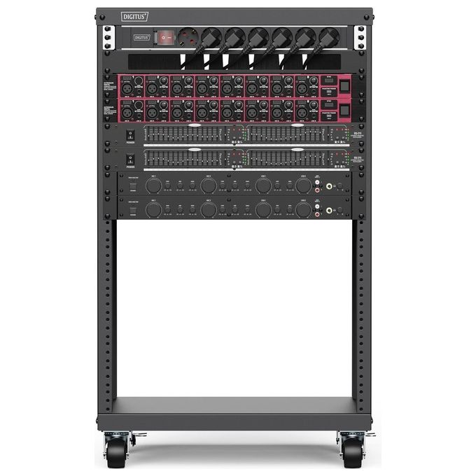 Digitus DN-48001 Rack 19 pollici Indipendente 16U 136 Kg con Rotelle e Pannelli Laterali colore Nero