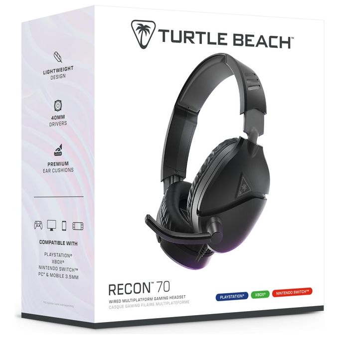 Turtle Beach TBS-3001-05 Recon 70 Cuffie Gaming Multipiattaforma Driver 40mm Microfono Flip-to-Mute colore Nero