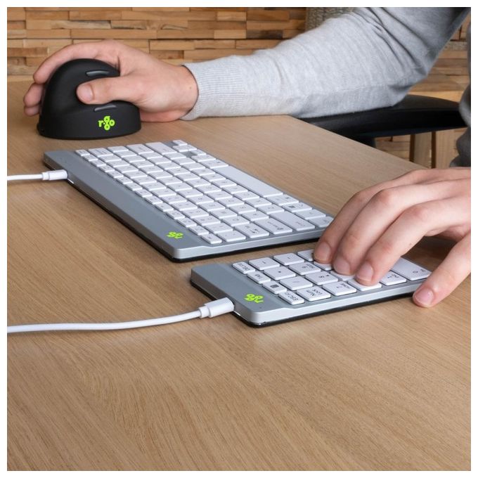 R-Go Tools RGOCONMWDWH Tastierino Numerico Numpad Break con Indicatore di Pausa USB Filaire colore Bianco