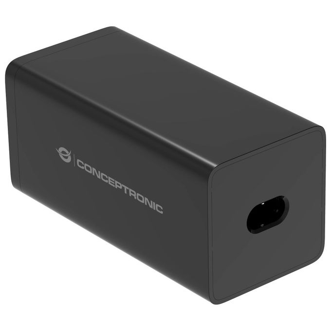 Conceptronic OZUL06BE Caricatore USB PD 3.1 a 6 Porte 200 W con Tecnologia GaN e Cavo USB-C Incluso colore Nero