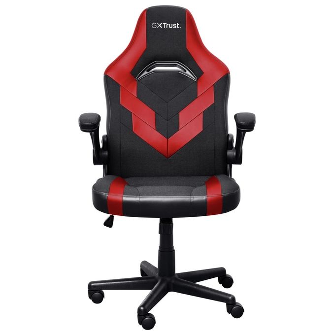 Trust 24986 GXT 703R RIYE Sedia per gaming universale regolabile con braccioli imbottiti e rotelle in nylon colore Nero Rosso