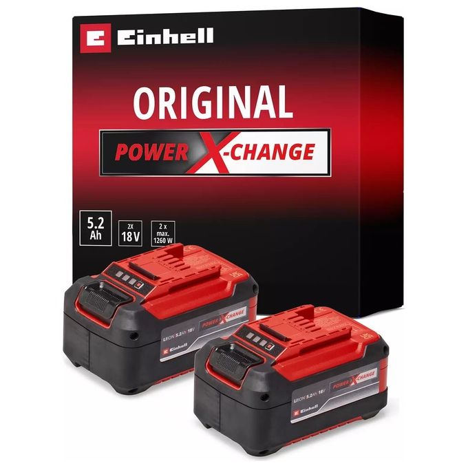 Einhell 4511526 PXC-Twinpack Batteria Power X-Change 2 pz 18 V 5,2 Ah Ioni di Litio colore Nero Rosso