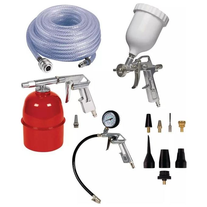 Einhell 4132776 Set di accessori per compressore 13 pezzi con tubo 10 m e attacco rapido pressione minima 8 bar colore Nero