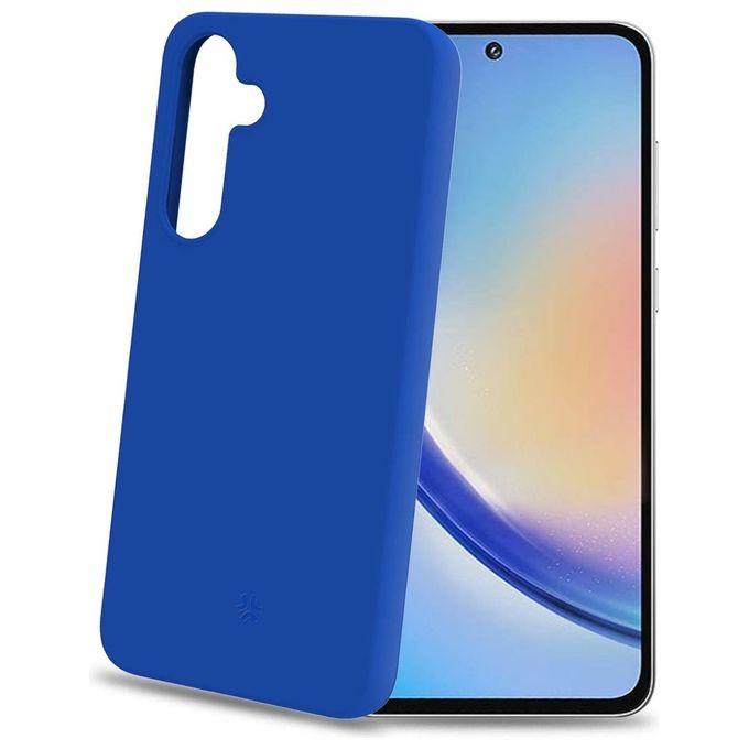 Celly CROMO1064BL Cromo Cover Samsung Galaxy A55 5G TPU Soft-Touch Microfibra colore Blu