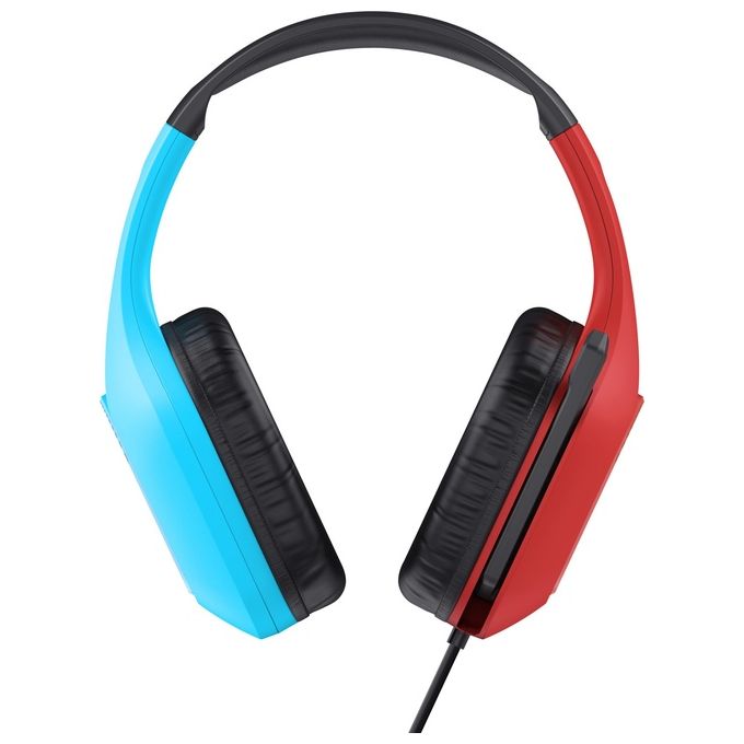 Trust GXT 416S Zirox Auricolare Cablato a Padiglione da Gaming Nero-Ciano-Rosso