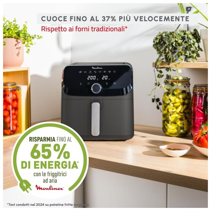 Moulinex EZ855HF0 Easy Fry Mega Friggitrice ad aria 7.5 L 2020 W 8 programmi Display LCD colore Grigio