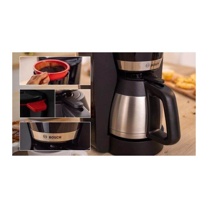 Bosch TKA6M273 MyMoment Macchina da caffe' Termica Capacita' 1,1 L 8-12 Tazze 1000 W Sistema Aroma+ Serbatoio Rimovibile colore Nero