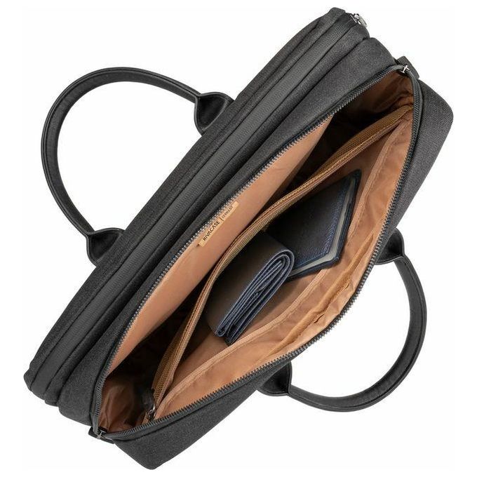 Rivacase 8134 Clark ECO Borsa Porta PC 15.6'' Impermeabile Poliestere Riciclato RPET colore Nero