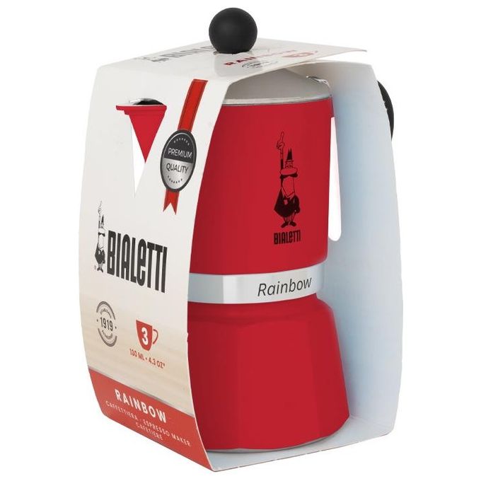 Bialetti Rainbow Moka Caffettiera 6 Tazze Rossa