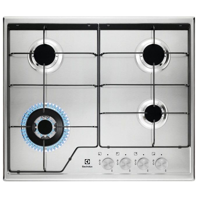 Electrolux KGS6434SX SpeedBurner Piano cottura a gas 4 Fuochi Fiamma Pura 1 bruciatore Wok multicorona 60 cm Inox Antimpronta