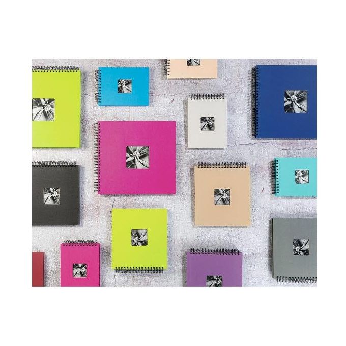 Hama Fine Art Album Fotografico e Portalistino a Spirale Rosa 36x32cm 50 Pagine Nere