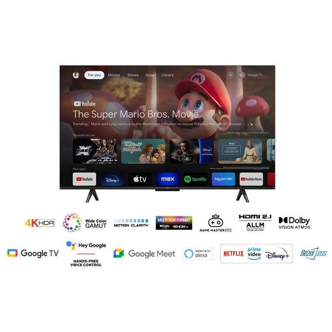 TCL 43P79B Serie P7 Smart TV LED 43'' 4K Ultra HD Google TV Dolby Atmos colore Titanio