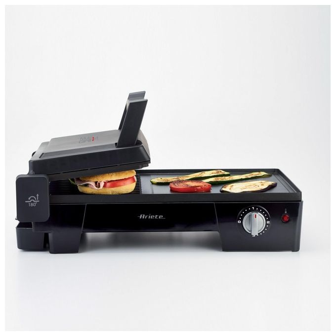 Ariete 1916 Multigrill 3in1 - Griglia Elettrica da tavolo 3 in 1 con piastra liscia e rigata con 3 superfici di cottura
