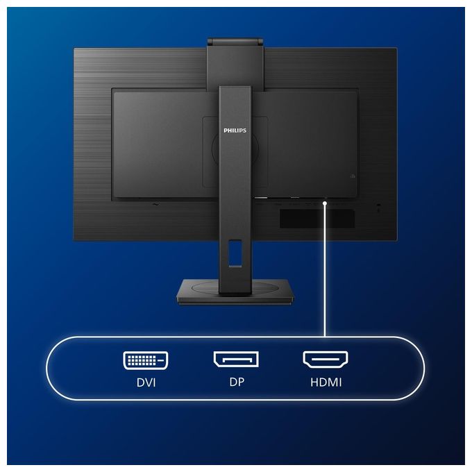 Philips 272S1MH-00 S Line Monitor PC 27'' IPS FHD 1920x1080 75Hz 4ms Webcam FHD Hub USB 3.2 HDMI DisplayPort colore Nero