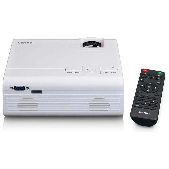 Lenco LPJ-280WH Videoproiettore LCD 2800 lumen 800 x 480 pixel supporto Full HD 1080P colore Bianco