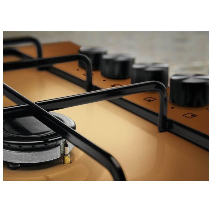 Electrolux EGS6414T Piano Cottura a Gas 4 Fuochi Bruciatore Tripla Corona Comandi Laterali 60 cm Terra di Francia