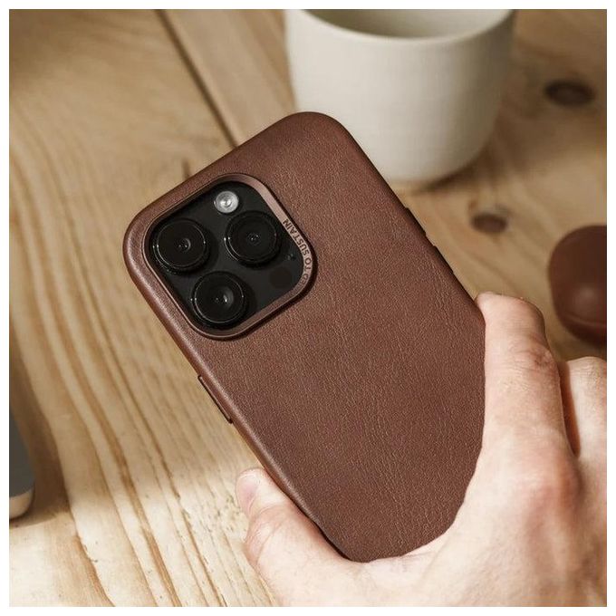 Woodcessories Bio Leather Case MagSafe per iPhone 15 Plus Marrone