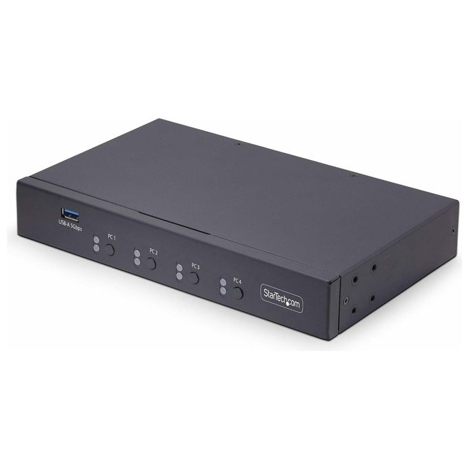 StarTech P4A20132-KM-SWITCH Switch KM a 4 porte con commutazione del mouse USB 3.0 condivisione tastiera mouse audio 3.5 mm colore Nero
