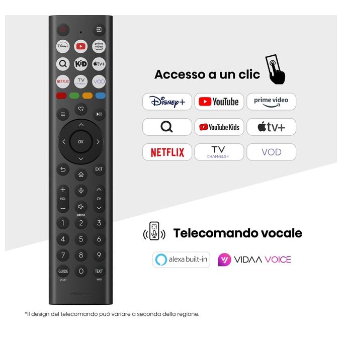 Hisense 100E7QPRO Smart TV QLED 100'' 4K Ultra HD 144Hz HDR Dolby Vision AMD FreeSync Premium VIDAA colore Nero