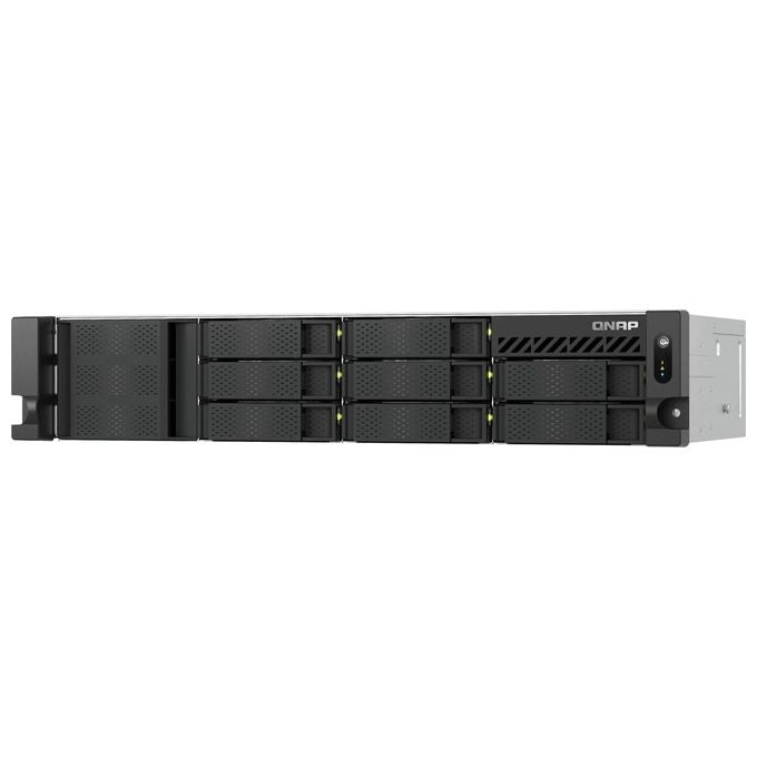 QNAP TS-855EU-RP-8G TS-855EU-RP NAS Rack 2U Intel Atom C5125 8 Core 2.8 GHz 8 GB DDR4 SO-DIMM espandibile fino a 64 GB 8 alloggiamenti HDD SSD M.2 2.5GbE RAID 0 1 5 6 10 50 60 alimentazione ridondante QuTS hero colore Nero
